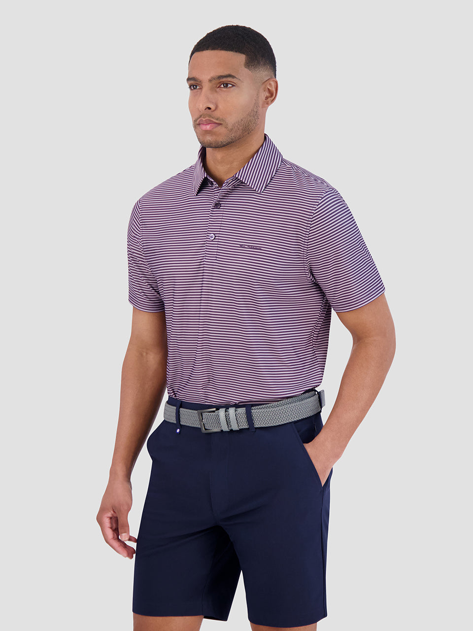 Polos Ben Sherman Mini Stripes Tech Jersey Sports Fit Violette | BVF-87503993